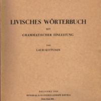 Livisches Wörterbuch mit grammatischer Einleitung