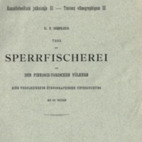 Über die Sperrfischerei bei den finnisch-ugrischen Völkern. Eine vergleichende ethnographische Untersuchung