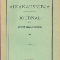 Suomalais-Ugrilaisen Seuran Aikakauskirja 63