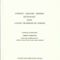 Udmurt–English–Finnish Dictionary with a Basic Grammar of Udmurt