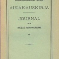 Suomalais-Ugrilaisen Seuran Aikakauskirja 62