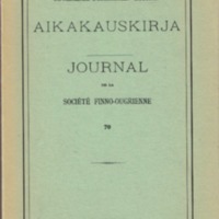Suomalais-Ugrilaisen Seuran Aikakauskirja 70