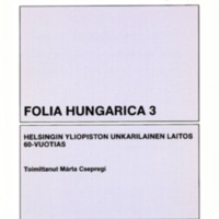 Folia Hungarica 3 – Helsingin yliopiston unkarilainen laitos 60-vuotias