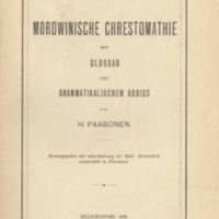 Mordwinische Chrestomathie mit Glossar und grammatikalischem Abriss