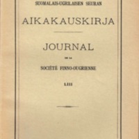 Suomalais-Ugrilaisen Seuran Aikakauskirja 53